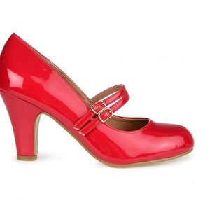 Journee women’s red 3 1/4” Mary Jane dresses double strap heels
